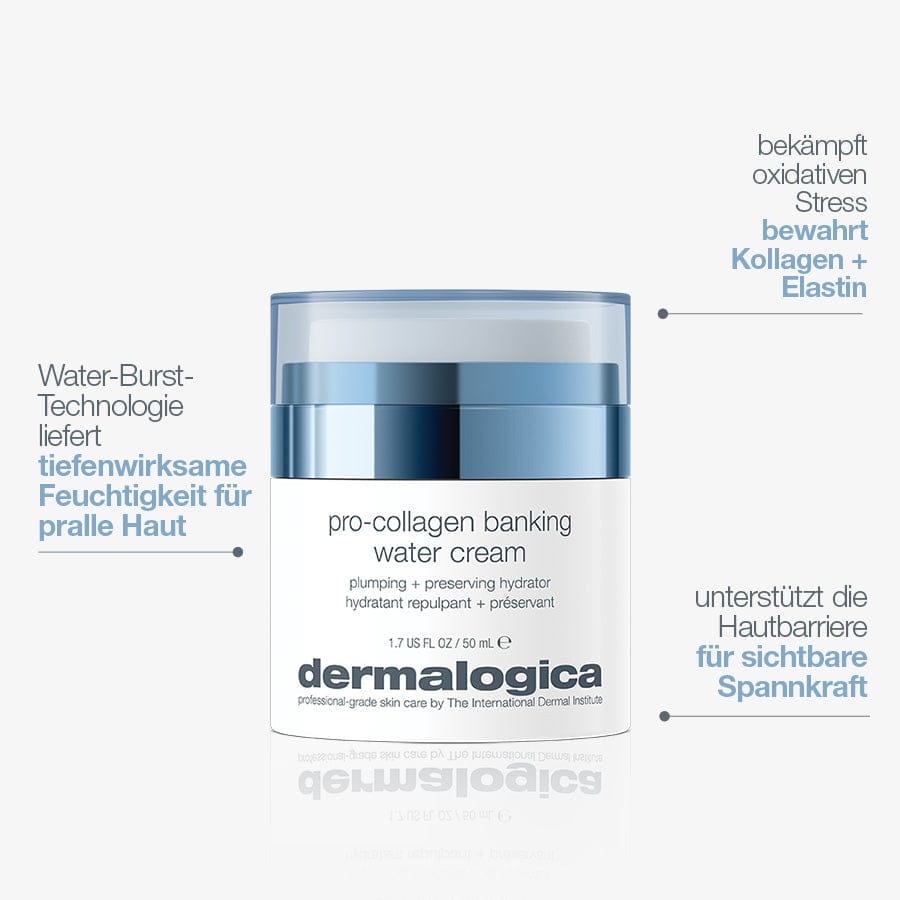 Pro-Collagen Banking Water Cream im eleganten Tiegel spendet intensive Feuchtigkeit, besitzt antioxidative Wirkung und hilft, Kollagen zu bewahren - für elastische, gesunde Haut.