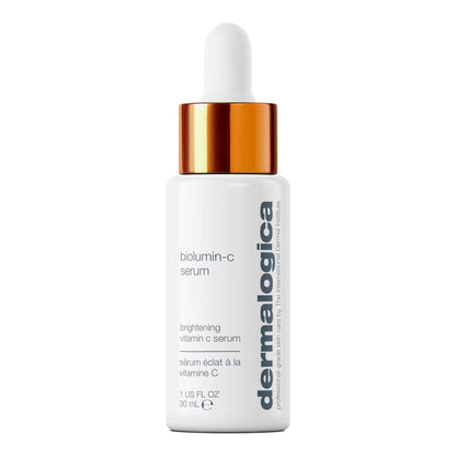 Flasche des BioLumin-C Serums vor einem weißen Hintergrund